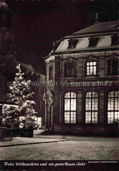 ERLANGEN Bayern Hugenottenplatz zur Weihnachtszeit Christbaum Nachtaufnahme