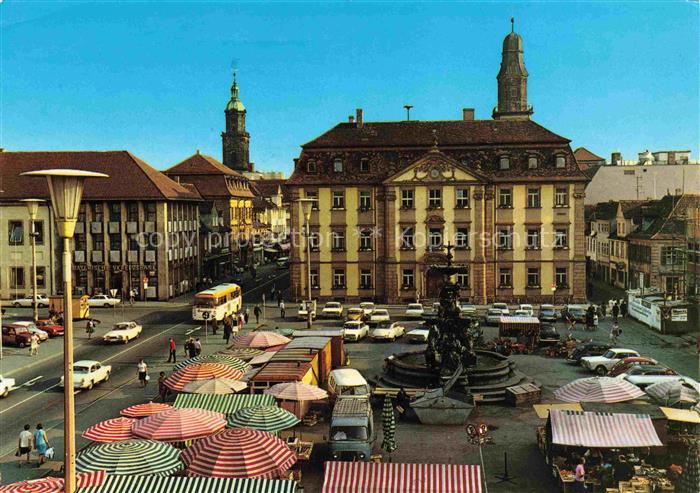 ERLANGEN Bayern Stutterheim'sches Palais und Marktplatz Brunnen