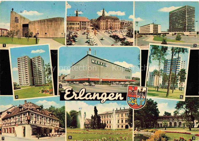 ERLANGEN Bayern Kirche Palais Stutterheim Siemens-Schuckert-Werke Hochhaus Kaufh