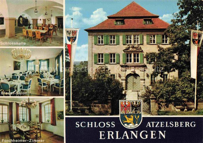ERLANGEN Bayern Schloss Atzelsberg Schlosshalle Blauer Salon Forchheimer Zimmer