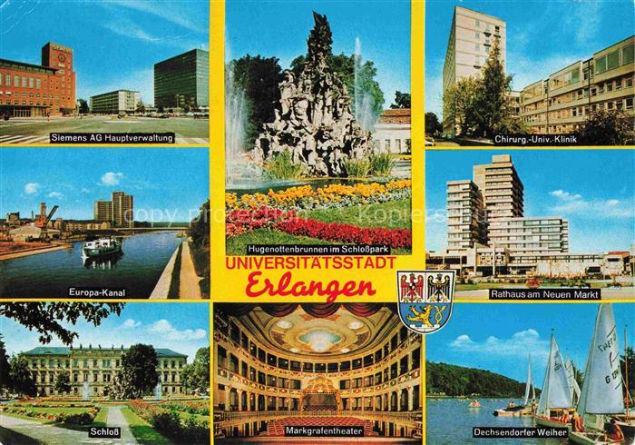 ERLANGEN Bayern Siemens AG Verwaltung Hugenottenbrunnen Schlosspark Klinik Europ
