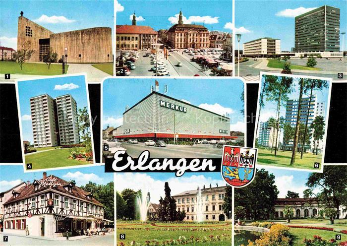 ERLANGEN Bayern Kirche Palais Stutterheim Siemens-Schuckert-Werke Hochhaus Kaufh