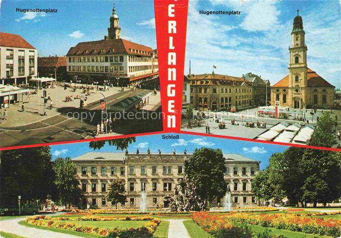 ERLANGEN Bayern Hugenottenplatz Kirche Schloss Park