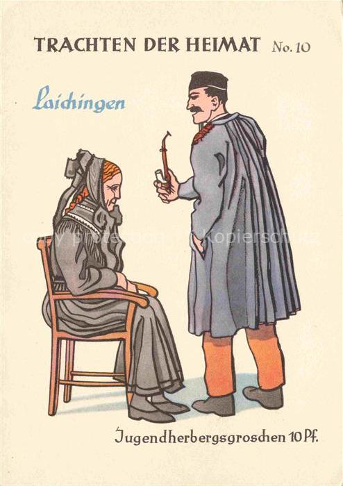 Laichingen Alb-Donau-Kreis BW Trachten der Heimat Kuenstlerkarte Sammlung aus 25