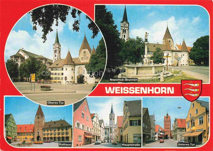Weissenhorn Neu-Ulm Bayern Oberes Tor Nepomuk-Brunnen Rathaus Hauptstrasse Unter