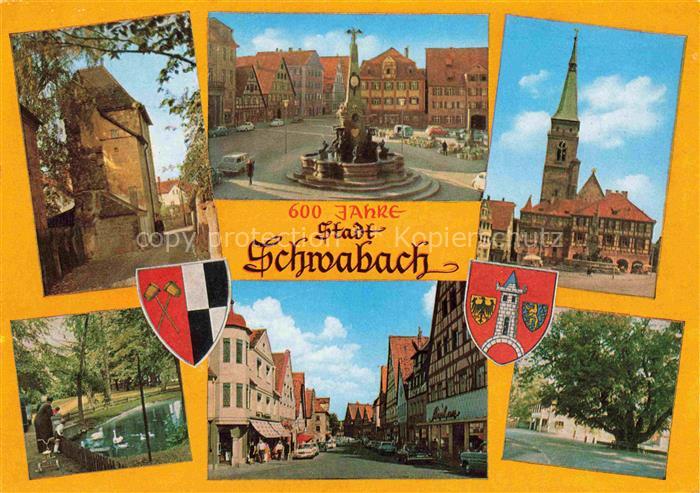 Schwabach Bayern 600 Jahre Jubilaeum Motive Altstadt Brunnen