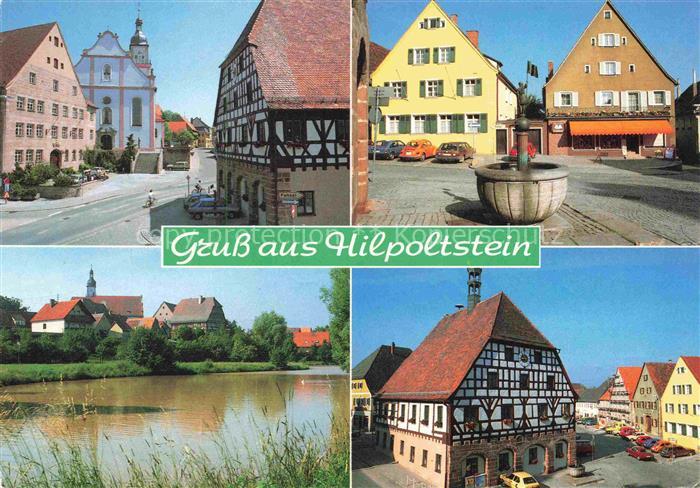 Hilpoltstein Mittelfranken Motive Ortszentrum Fachwerkhaus Partie am Wasser