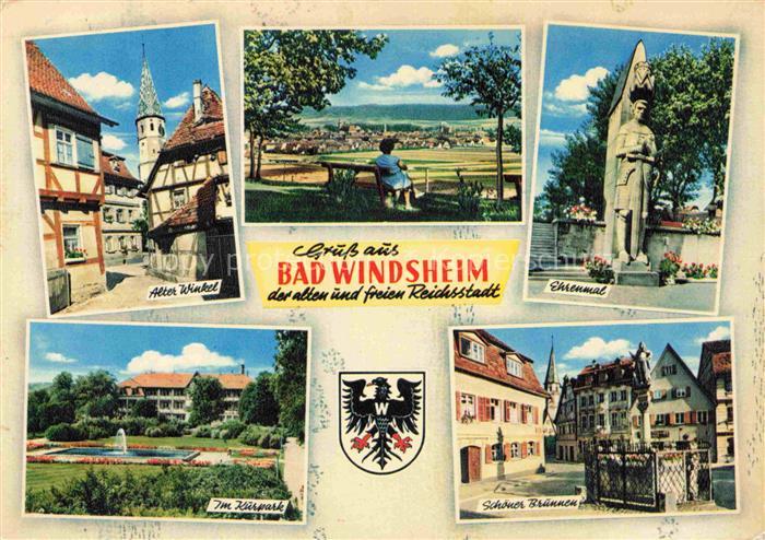 Bad Windsheim Alter Winkel Panorama Ehrenmal Kurpark Schoener Brunnen
