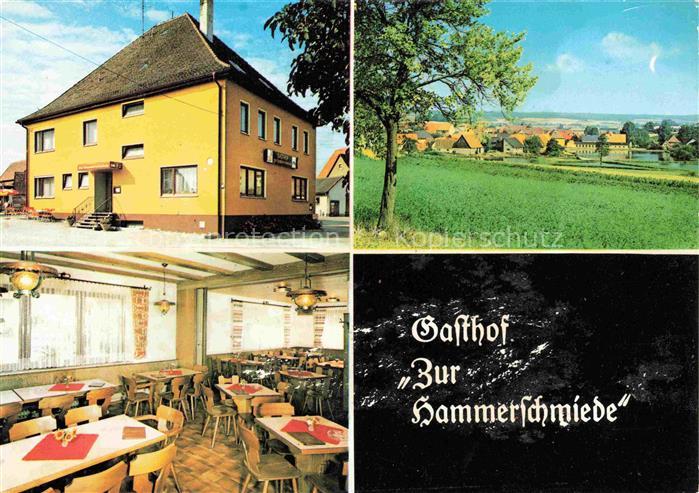 Gerhardshofen Gasthof zur Hammerschmiede Gastraum Panorama