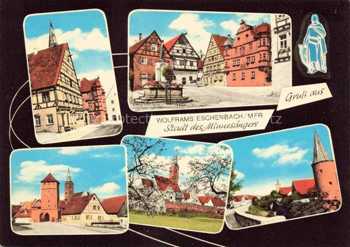 Eschenbach Mittelfranken Motive Altstadt Fachwerkhaeuser Stadttor Kirche Wolfram