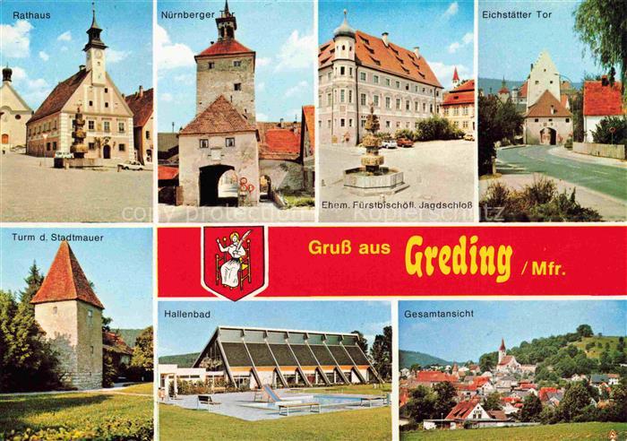 Greding Rathaus Stadttore Hallenbad Gesamtansicht