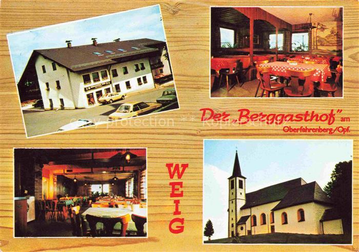 Oberfahrenberg Waldthurn Berggasthof Weig Gastraum Kirche