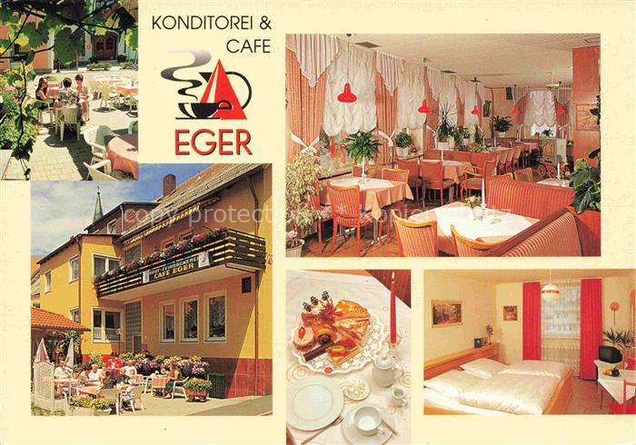 Moosbach  Oberpfalz Konditorei Café Eger Gastraum Terrasse Fremdenzimmer