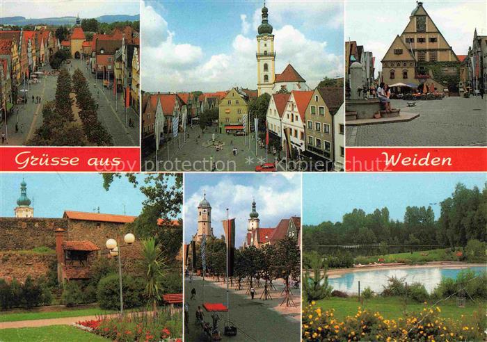 Weiden  Oberpfalz Motive Altstadt Kirche Marktplatz Stadtmauer Parkanlagen