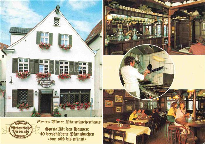 ULM  Donau Erstel Ulmer Pfannenkuchenhaus Gaststube Theke Kueche