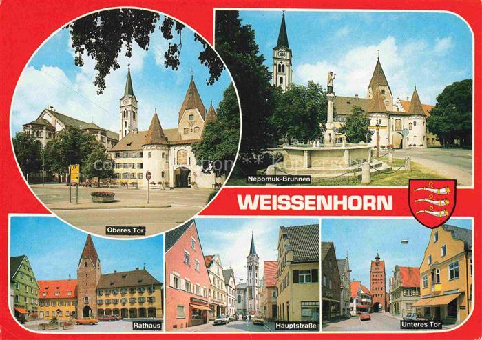 Weissenhorn Neu-Ulm Bayern Oberes Tor Nepomuk Brunnen Rathaus Hauptstrasse Unter