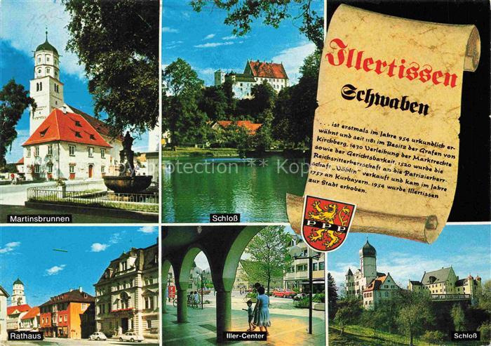 Illertissen Marktbrunnen Schlossteich Rathaus Iller Center Schloss