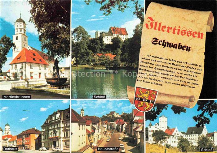 Illertissen Martinsbrunnen Schlossteich Rathaus Hauptstrasse Schloss