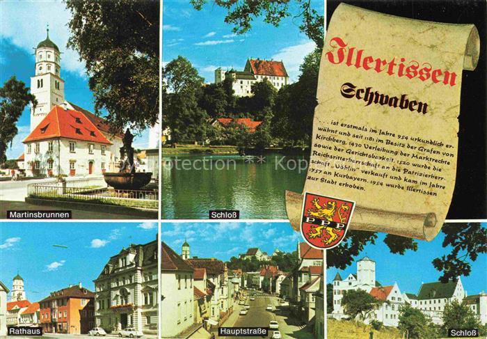 Illertissen Martinsbrunnen Schlossteich Rathaus Hauptstrasse Schloss