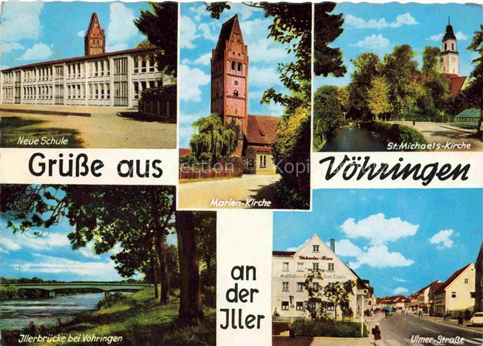 Voehringen Iller Neue Schule Marienkirche St Michaels Kirche Illerbruecke Ulmer