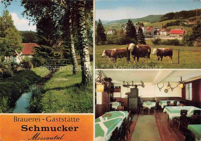 Mossautal Mossau Odenwaldkreis Hessen Bach Rinder Brauerei Gaststaette Schmucker