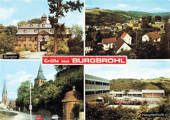 Burgbrohl Ahrweiler Rheinland-Pfalz Burgtor Panorama Kirche Hauptschule