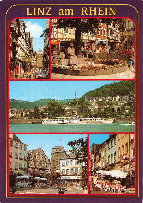 Linz Rhein Rheinland-Pfalz Orts und Teilansichten Rheinpartie