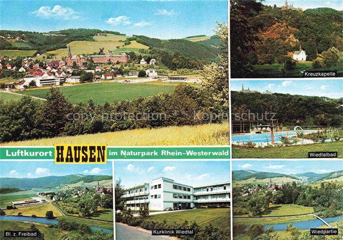Hausen Westerwald Waldbrunn Hessen Panorama Kreuzkapelle Wiedtalbad Kurklinik Wi