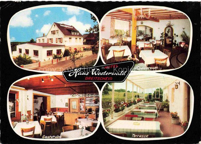 Breitscheid Neuwied Hotel Pension Haus Westerwald Speiseraum Gaststube Terrasse