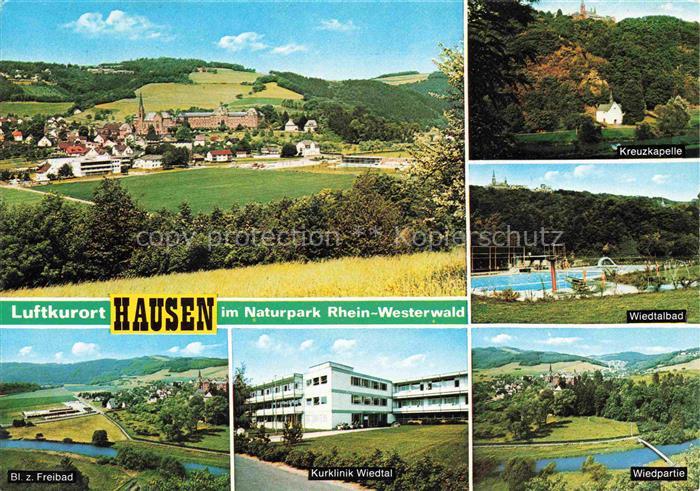 Hausen Westerwald Waldbrunn Hessen Panorama Kreuzkapelle Wiedtalbad Kurklinik Wi