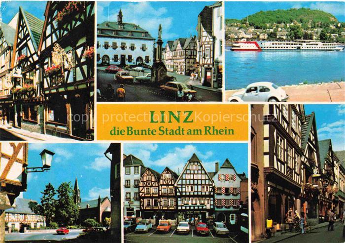 Linz Rhein Rheinland-Pfalz Ortsansichten Marktplatz Rheinpartie Fachwerkhaeuser