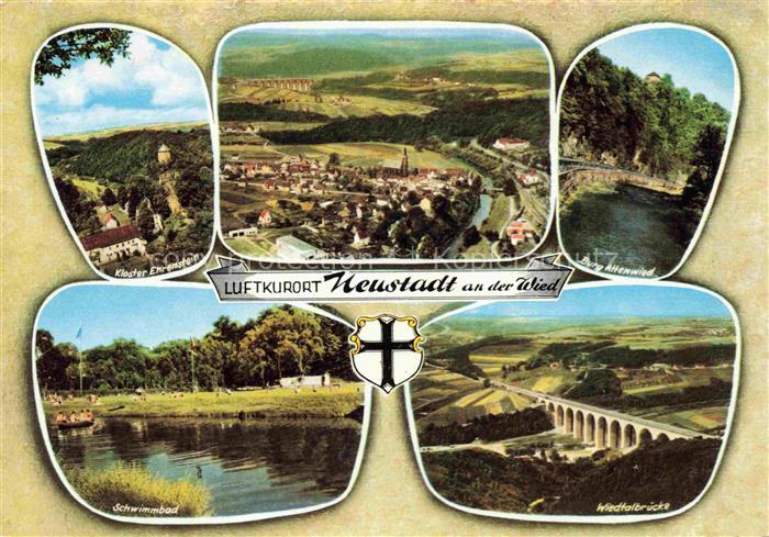 Neustadt Wied Kloster Ehrenstein Fliegeraufnahme Burg Altenwied Schwimmbad Wiedt