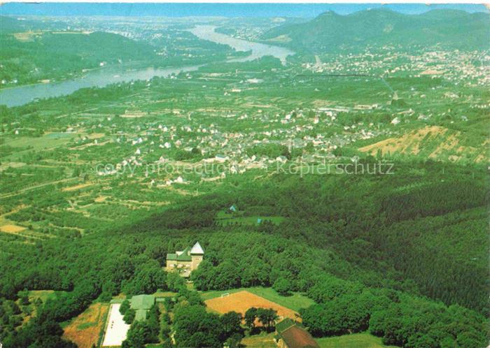 Unkel Rhein Fliegeraufnahme mit Schullandheim der Stadt Muellheim Ruhr