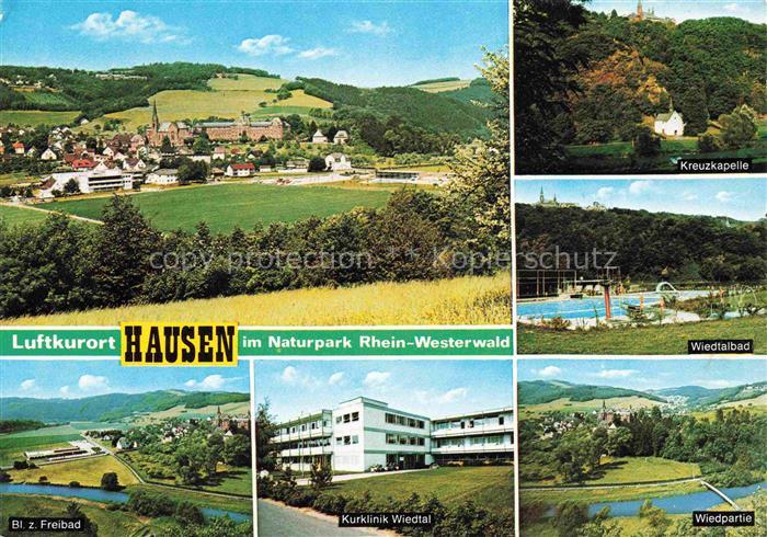 Hausen Westerwald Waldbrunn Hessen Panorama Freibad Kreuzkapelle Kurklinik Wiedt