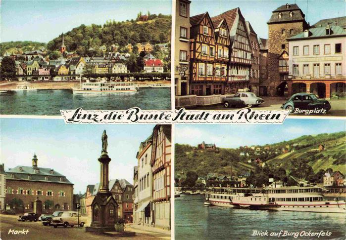 Linz Rhein Rheinland-Pfalz Rheinpartie Burgplatz Markt Burg Ockenfels