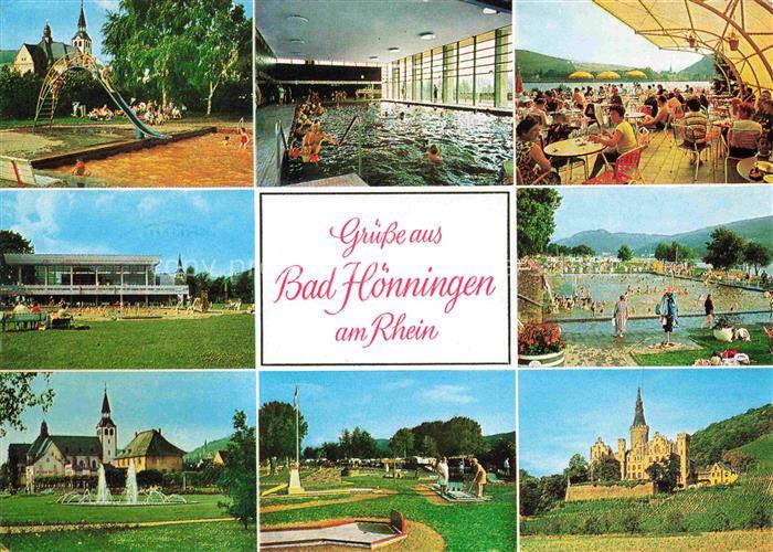 Bad Hoenningen Thermal Frei und Hallenschwimmbaeder Teilansichten Minigolf Burg