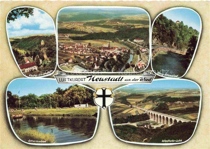 Neustadt Wied Kloster Ehrenstein Fliegeraufnahme Burg Altenried Schwimmbad Wiedt