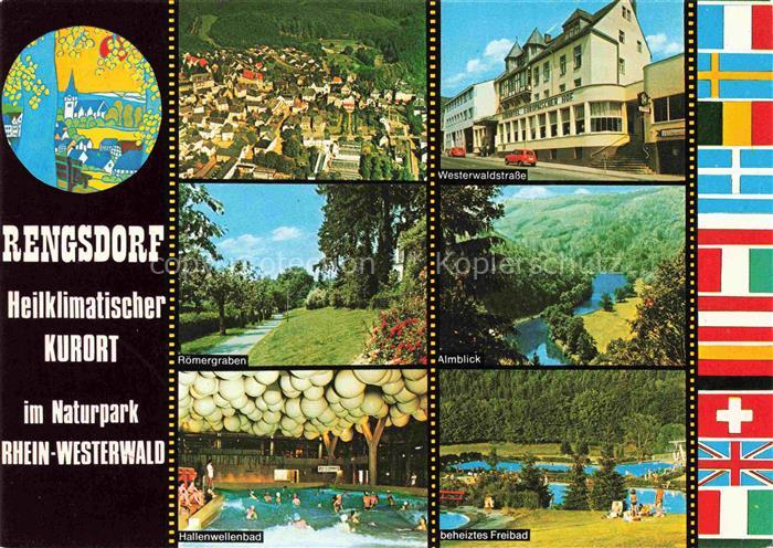 Rengsdorf Fliegeraufnahme Westerwaldstrasse Roemergraben Almblick Hallenbad Frei