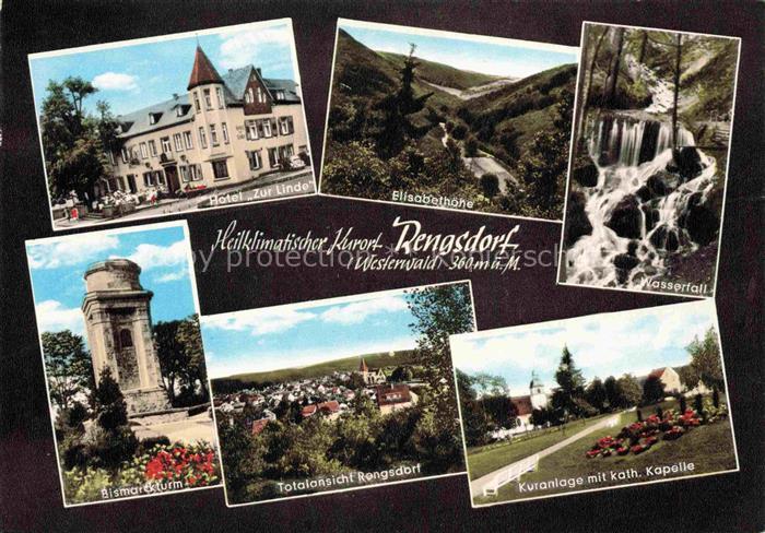 Rengsdorf Hotel Zur Linde Elisabethhoehe Wasserfall Bismarckturm Panorama Kuranl