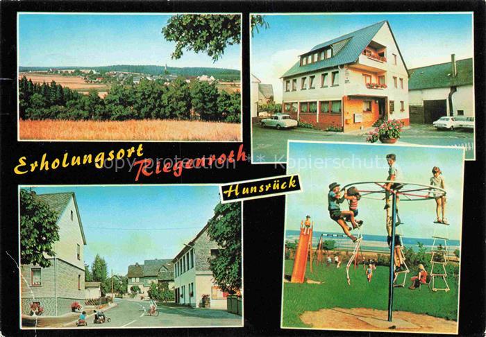 Riegenroth Panorama Gasthaus Schmidt Strassenpartie Spielplatz