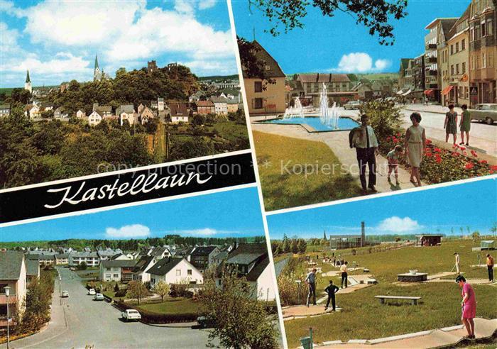 Kastellaun Hunsrueck Panorama Springbrunnen Park Ortspartie Minigolfanlage