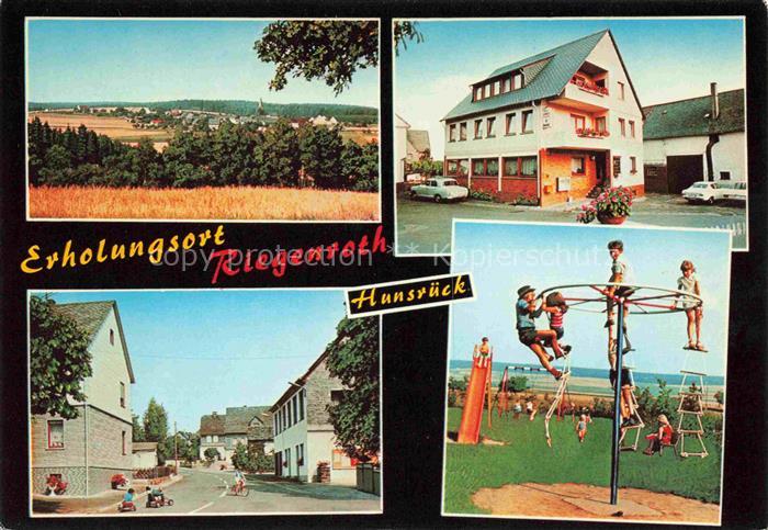 Riegenroth Panorama Gasthaus Schmidt Strassenpartie Spielplatz