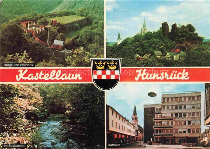 Kastellaun Hunsrueck Burgruine Waldeck Im Baybachtal Rathaus