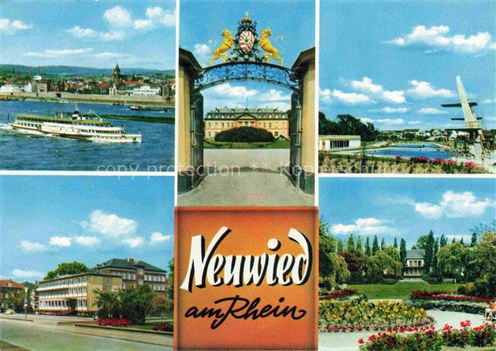 NEUWIED Rhein Rheinpartie Schlosstor Schwimmbad Park