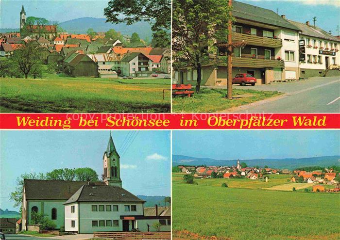 Weiding Cham Oberpfalz Panorama Strassenpartie Kirche Gesamt