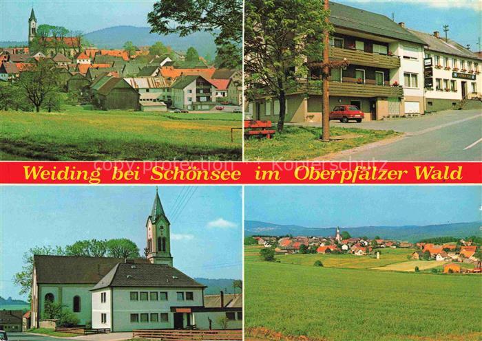Weiding Cham Oberpfalz Panorama Strassenpartie Kirche Gesamt