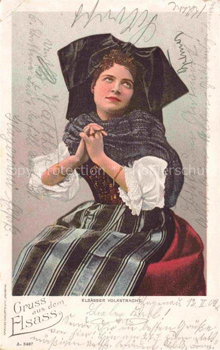 Trachten Alsace Elsass Frau