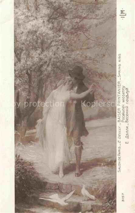 DEULLY E. Kuenstlerkarte Nr. 3157 Baiser Printanier Spring Kiss