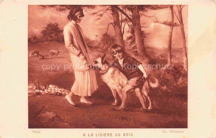 Walhain Ch. Kuenstlerkarte Nr. 7020 A la Lisiere du Bois