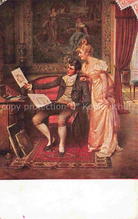 BRACK E. Kuenstlerkarte nach der Hochzeitsreise